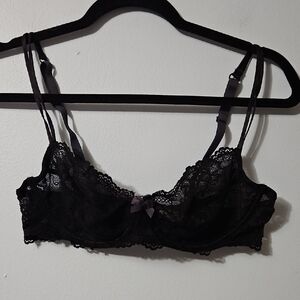 Gilligan & OMalley Black Lace Underwire Sexy Bra Size 36C